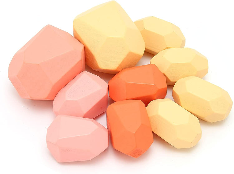 NEW✨ Wooden Balancing Stones (10pcs Pumpkin Colour)