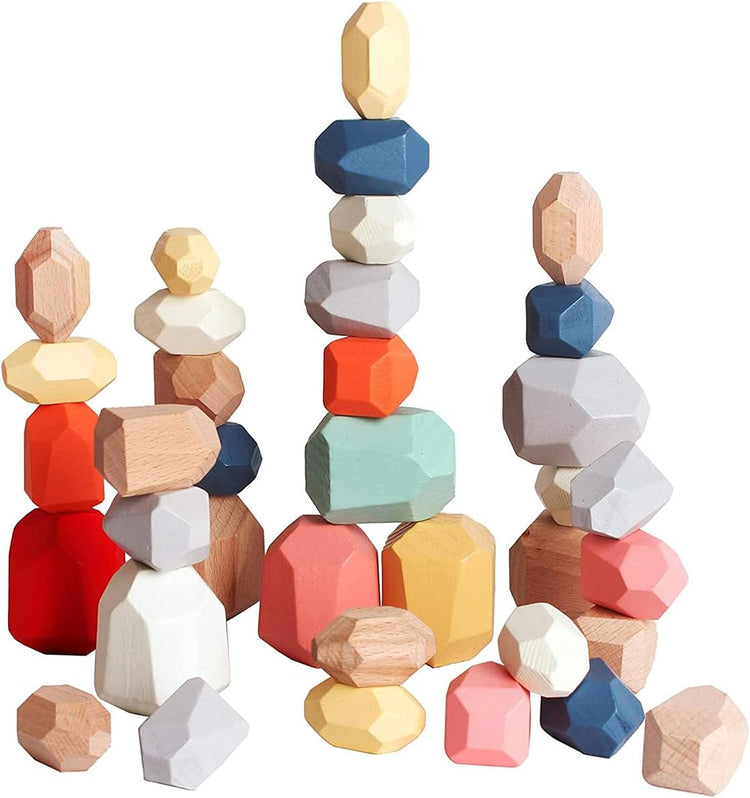 NEW✨ Wooden Balancing Stones (36pcs Mixed Colour)