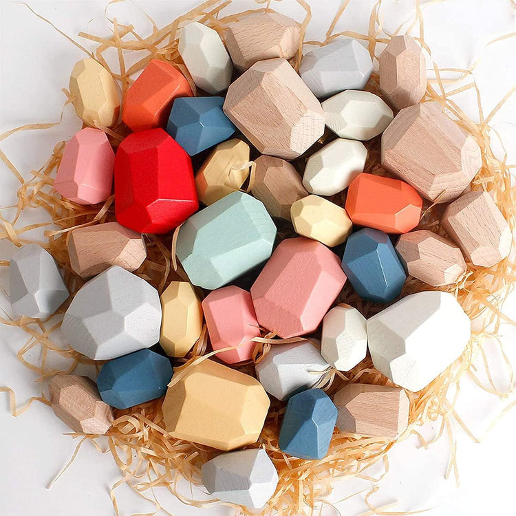 NEW✨ Wooden Balancing Stones (36pcs Mixed Colour)