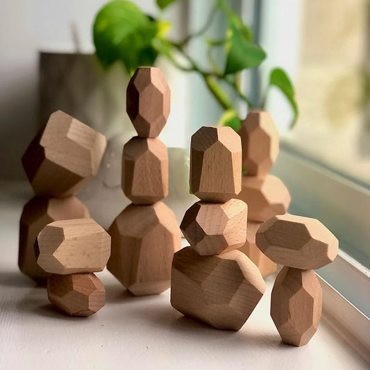 NEW✨ Wooden Balancing Stones (16pcs Beech Colour)