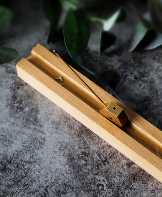 NEW✨ Matte Brass+ Wood Incense Holder