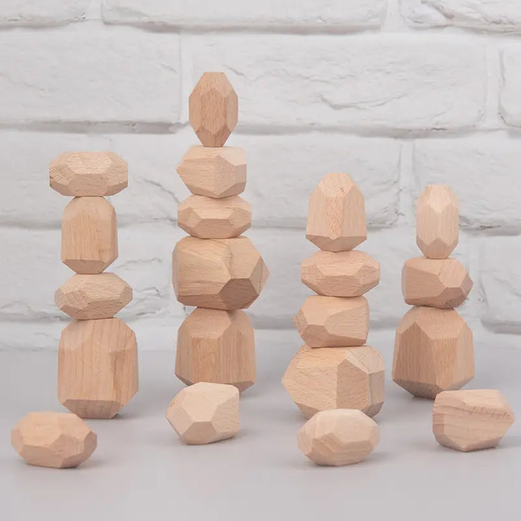 NEW✨ Wooden Balancing Stones (16pcs Beech Colour)